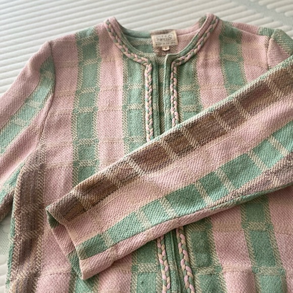 Vtg 90's  3 piece set  ZONDA NELLIS   Shell Top script Blouse S - Picture 11 of 11